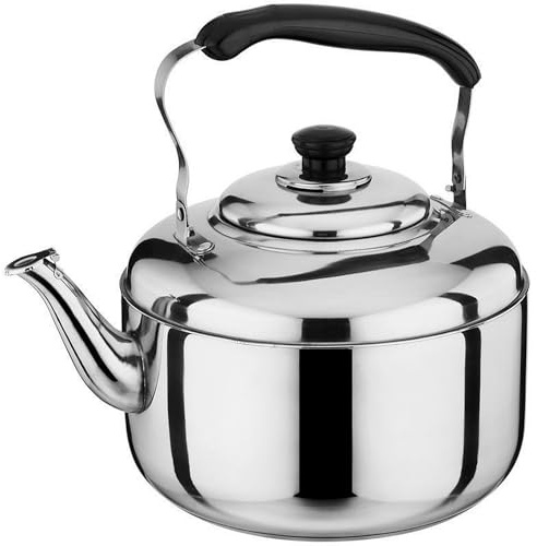 Bollitore da tè a fischio, alla moda, 3L/4L/5L/6L/7L/8L/9L/10L, in acciaio inox, grande capacità, per fornello a gas domestico, piano cottura a gas, fornello a induzione, teiera universale per