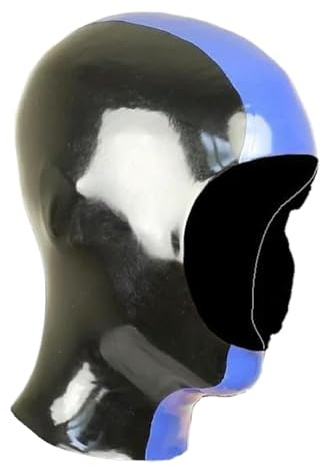 LIXIAAOOKWEDG män kvinnor latex gummi svart och ljusblå storlekar XXS-XXL huvudbonad,