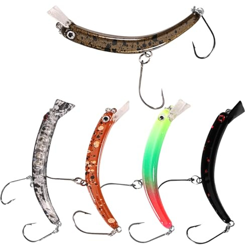 5 Stück Bananenwobbler Set – Forellenwobbler Set 2025 Neuer Simulations-Angelköder 6,5cm, 4g – Kunstköder mit Haken,Kunstköder Set, für Forelle Barsch Lachs See- & Meeresangeln