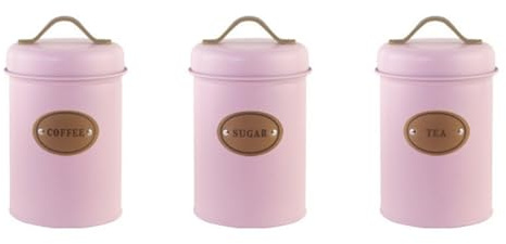Juego de 3 botes de cocina vintage de metal para almacenamiento de alimentos, tarros de almacenamiento de metal resistentes con tapas para café, té, azúcar, recipiente de cocina vintage