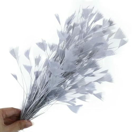 Fascinator-Blume aus Truthahnfedern im Großhandel, 25–30 cm, DIY-Heimparty, Kopfschmuck, Dekoration, Federn zum Basteln, Federn, Silbergrau
