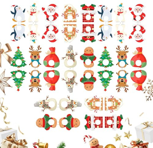 Christmas Candy Cards - Weihnachtsmann Geschenkverpackung Karten - Lebkuchenmänner Deko für Dessert Zuckerhut Schokolade Festliche Feier | Tisch Zuhause Bürio Klassenzimmer Festliche Feier