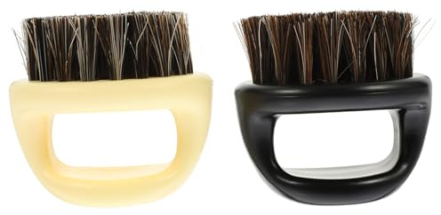 Pack Bartbürste für Herren Barbiersalons aus Abs in Schwarz und Beige