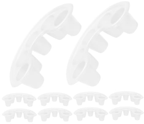 MAGICLULU 10 Stück Maniküre Einweichschalen aus Kunststoff mit Separater Fingerschale Weiß zum Nagellack Entfernen und Einweichen für Zuhause und Professionelle Salons
