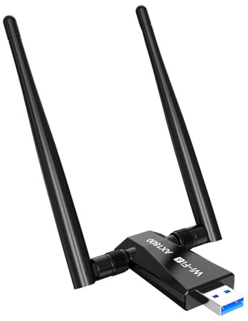CY-SUZON WiFi 6 USB Adapter for Desktop PC ,AX1800 Wireless Network Adapter with 2.4GHz, 5GHz, High Gain Dual Band 5dBi Antenna, WPA3, Supports Windows 11/10