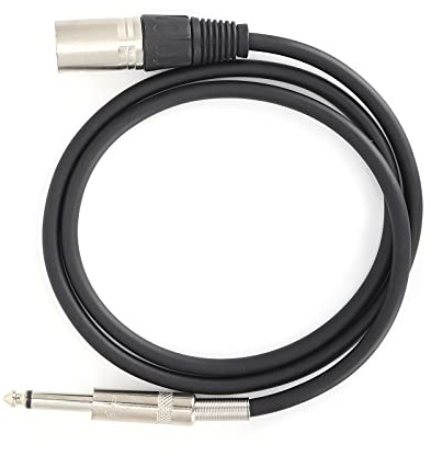FAUOSWUK Cavo per Microfono XLR Maschio a Jack TRS da 6,35 Mm, Cavo Bilanciato con Connettori Placcati Oro e Schermatura Multistrato, per Microfoni Altoparlanti Palco DJ (XLR femmina 3 metri /
