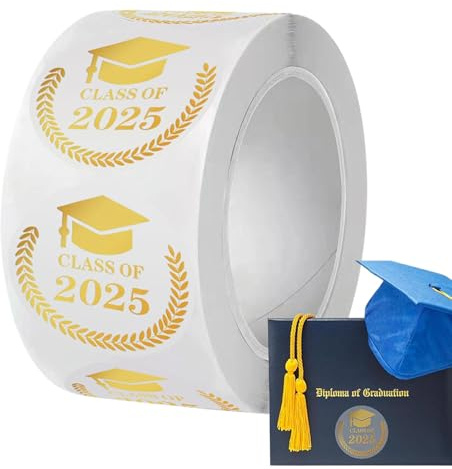 Gold Graduation Decals - 500-Piece Party Stickers, Envelope Seals, Balloon Labels, Celebration Cup Embellishments | Premium Gold Letter Graduation Decals Ideal Students School College Party Craft
