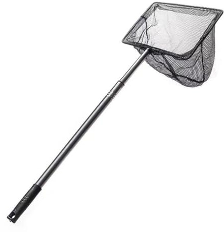 Stainless Steel Telescopic Landing Net, Foldable Fishing Net with Non-Slip Handle (50-84 cm) for Pond, Garden, Pool & Outdoor, Robust Fishing Accessories for Catching Fish, Crayfish, Insects and
