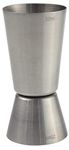 We Can Source It Ltd - Double-Sided Stainless Steel Jigger 25ml and 50ml with Cocktail and Shot Measure – Accurate Bar Equipment for Home or Professional Use – Durable and Easy to Clean