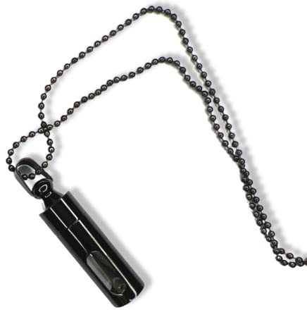 M&M Smartek Edelstahl Dosierer 4,8cm mit Glas & Kette, Schwarz | Schraubbehälter aus Edelstahl und Glas lässt sich leicht befüllen und reinigen; die Kette hält ihn unterwegs griffbereit.