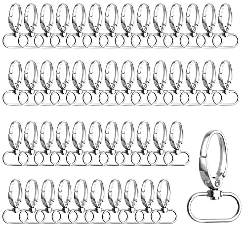 Anillas Giratorias 50 Piezas Mosquetón Ovalado Llaveros Giratorio Mosquetones para Hebillas de Cinturón Bolso de 360 Grados DIY Manualidades Hacer Bolsos Mano Bandoleras