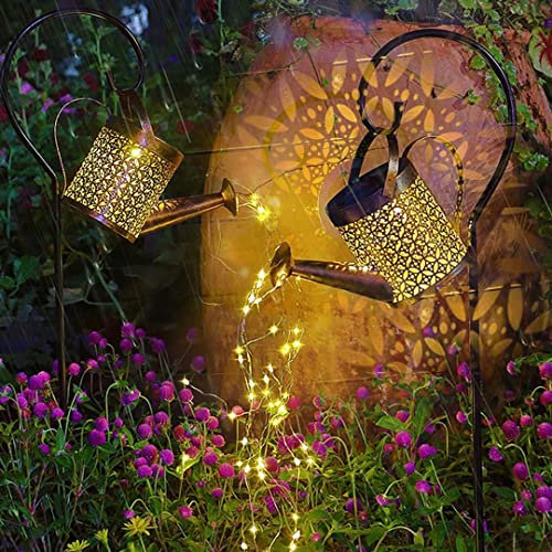 USMEI Regadera Solar Jardin, Ducha Solar Exterior de Metal Vintage Lámpara de Jardín Impermeable, Luz de Regadera de Arte de Ducha de Estrella para Decoración de Jardín al Aire Libre Patio