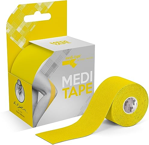 Medi Tape (Gelb) für Sport & Alltag (5m) - Kinesiologie Tape latexfrei mit 150% Elastizität - atmungsaktives & wasserfestes Physio & Kinesio Tape - Sporttape