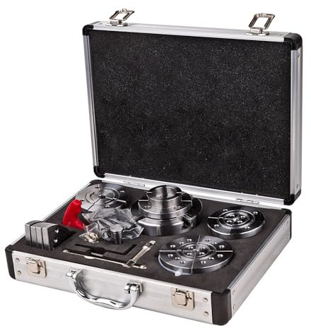 Drehbank Drehmaschine Drechselbank Drechselmaschine Backenfutter Sortiment Set Werkstück Spannmittel Einspannmittelmit mit diversen Adaptern 3,75 im Koffer