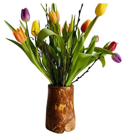 Vase Valentina en bois d'olivier