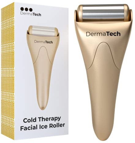 DermaTech Skincare Kältetherapie-Gesichts-Eis-Roller | Eis-Roller für Gesicht & Augenschwellungen | Edelstahl-Kühlendes Gesichtsmassagegerät