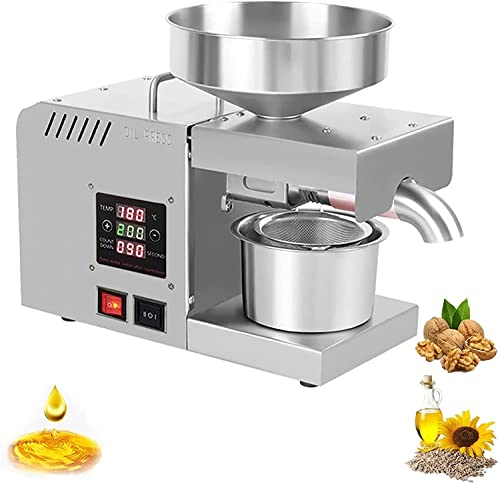 Samnuerly Automatic Hot/Cold Oil Press Machine Stainless Steel Oil Extruder with LCD Display for Oil Peanuts Sesame Sunflower Kernels Nuts Domestic And Commercial