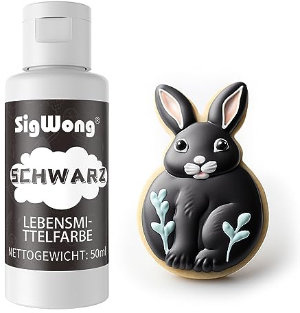 Lebensmittelfarbe Flüssig, 50Ml Lebensmittelfarben Zum Kuchen Backen, Food Coloring für Kuchendekoration, Fondantieren, Macaron, Lebensmittelfarbstoff für Dekorieren Und Kochen, Diy Seifen-Schwarz