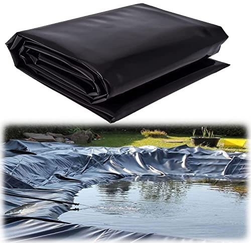 Bâche En PEHD Noir, 5m x 6m Bâche pour Bassin 8m x 10m Doublure D'étangs À Poissons 4m x 9m Étang Liner Plastique Membrane Horticole En Polyéthylène Pour L'isolation De Jardinage,5x7m(16.4x23ft)
