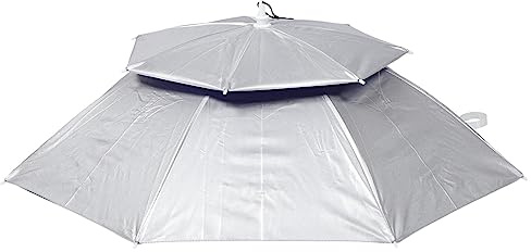 BESPORTBLE Doppelschichtiger wind- und UV-Schutz Fischerhut mit Regenschirm - zum Schutz vor Regen und Sonne Doppelschicht Silberbeschichtung