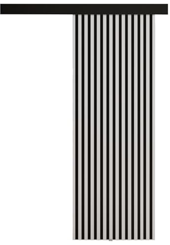 KIER FURNITURE Schiebetür Komplettset BELMO 90 - Innentüren Komplettset - Wohnzimmer Schiebetür - Modern Schiebetüren - Sliding Door - Tür Weiß 96 x 205 x 1,6 cm