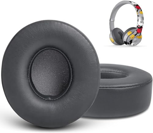 Cuscinetti auricolari più spessi per cuffie Beats Solo 2 e Solo 3 wireless e cablate, cuscinetti per cuffie Beats Solo 2.0/Solo 3.0, con adesivo 3M forte, memory foam più spesso (grigio)