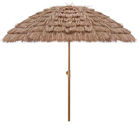 Parasol De Plage Anti Uv50+ Parasol Paille Anti Vent Parasol De Terrasse Extérieur Parasol De Jardin Portable Avec 8 Baleines Parasol Inclinable Hauteur Réglable Parasol De Balcon Avec Sac De Transpor