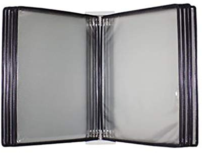 SEIBES Hängemappen-Organizer für die Wand, Dokumentenhalter A4 schwarz mit 10 Feldern und 20 Taschen (Metall)(Color:Onecolor)