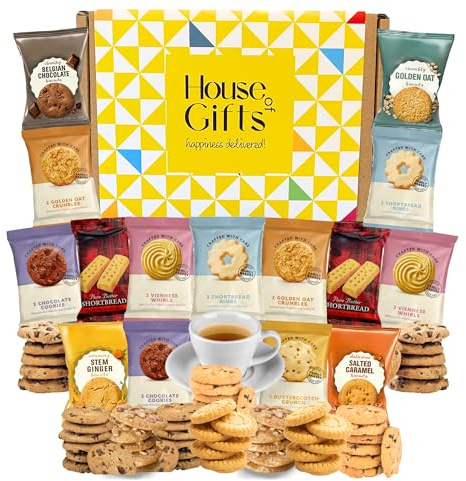 Biscuits Gift Set Biscuit Hamper Containing 15 Packs of Two (30 Biscuits Total) Including Border Biscuits, Walkers Assorted Biscuits & Shortbread | Yummy Biscuit Lovers Gift!
