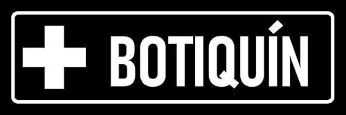 First aid kit, black informational sign SP043 - Self adhesive sticker (150mm x 50mm)