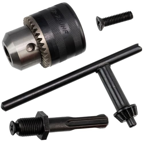 AERZETIX - C77152 - Kit di mandrino 1.5 a 13mm 1/2'' x 20 UNF + adattatore SDS plus + chiave di serraggio + vite M6x22 - in acciaio