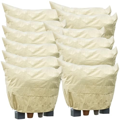 Royal Gardineer Pflanzenschutz Beutel: 12er-Set XXXL-Kübelpflanzensack als Winterschutz, 360x250 cm, 100 g/m² (Pflanzenschutz Kälte Frost, Pflanzenabdeckung wetterfest, Schutzfolie)
