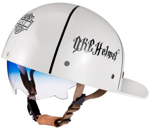 GKCEGHKS Casco Faccia Aperta retrò Mezzo Casco Scooter Crociera Bicicletta retrò Casco Scodella Mezzo Elmetto Moto retrò Casco A Scodella Scooter Motorino ECE Omologato Aperto Caschi da Moto
