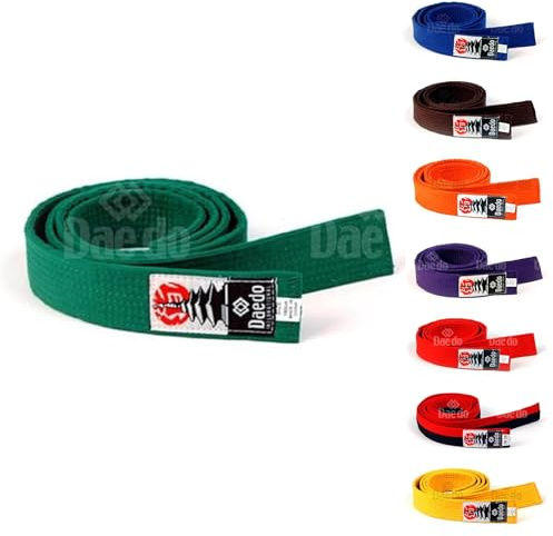 Daedo Taekwondo Belt for Adults and Kids, 240 cm/95 Length – Durable Martial Arts Belt for Taekwondo, Karate, Judo - Green