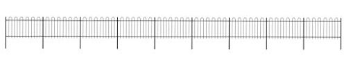 Gartenzaun mit Bügel-Design, ShGaxin Sichtschutz Zaun, ZaunsichtschutzB, Steckzaun, Garten Zaun,Teichzaun, Zaunelemente, Garden Fence, Stahl 15,3 x 1 m Schwarz