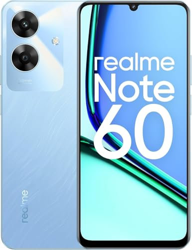 realme Note 60 – smartphone Android, Dual-SIM 4G, display LCD da 6,74 pollici a 90 Hz, 3 GB di RAM e 64 GB di ROM, batteria da 5000 mAh, fotocamera da 32 MP, blu, senza adattatore