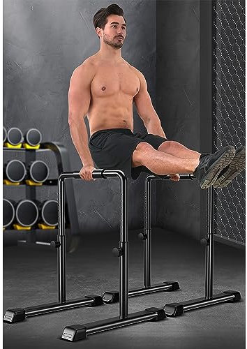 Dip Bar Dip Station für Calisthenics – verstellbare Höhe 68 cm - 110 cm, 250 kg maximale Belastung, Ganzkörper-Krafttrainingsgerät