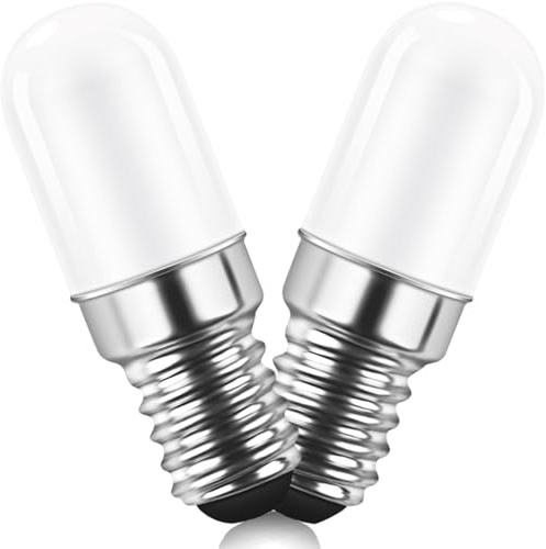 AGOTD Kühlschranklampe E14 LED 1.5W, Kaltweiß 6000K, 2er Set | Ersatz für 15W Halogenlampen, 360° Abstrahlwinkel, Nicht Dimmbar, 230V AC