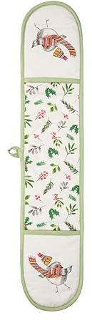 Mikasa TipperleyHill Cotton Double Oven Glove, Heat Resistant Double Oven Mitts, Machine Washable, Christmas Robin Themed Collection, Ideal for Gifting