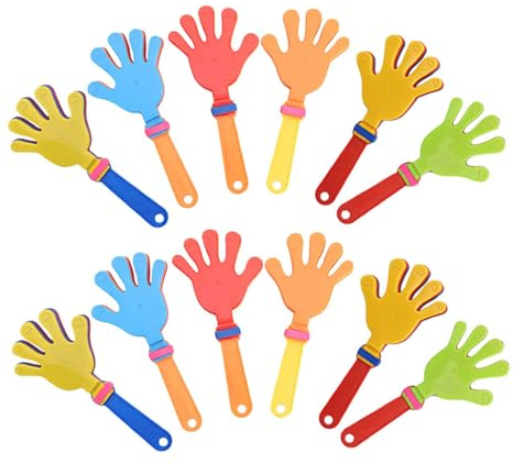 ELAYARD 12 piezas Aplaudidores de Mano de Plástico para Carnaval y Fiestas Infantiles Juguetes Ruidosos para Animar Eventos Accesorios de Fiesta Coloridos y Livianos