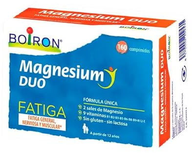 Boiron Magnesium Duo Fatiga 160 Comprimidos | 2 Sales de Magnesio y 9 Vitaminas | Contribuye a disminuir la sensación de fatiga y cansancio.