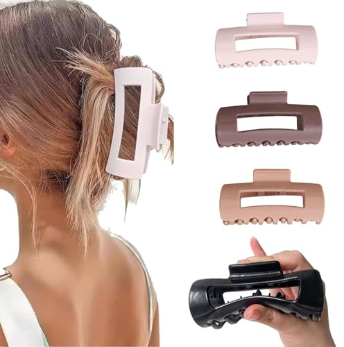 Muorruo Juego de 4 Clips de Nube, suave y flexible, cómodo clip de garra, pinzas para el cabello sin desmontar para mujeres, grandes pinzas antideslizantes para cabello grueso, accesorios de