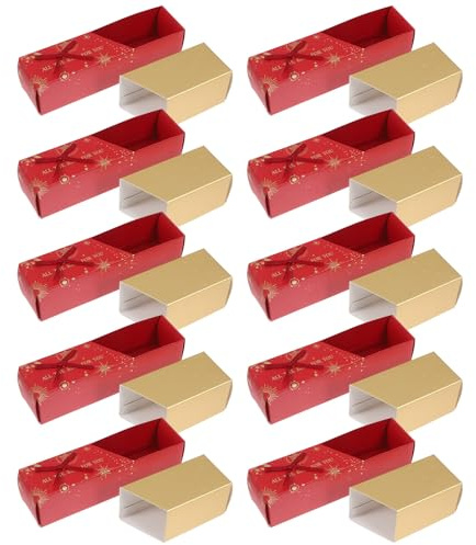 Lurrose 10 Stück Packung Rechteckige Geschenkboxen aus Papier mit Elegantem Design und Schleife Vielseitig Einsetzbar für Hochzeit und Party als Praktische Verpackungskartons