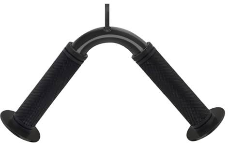 Cable Machine Attachment - Tricep Steel Row Handles with Non Slip Rubber Grip, Sturdy Exercise Accessory for Pulldown Seated Row Weight Training, Ideal for Gym Home Indoor Outdoor Back Lat Workout