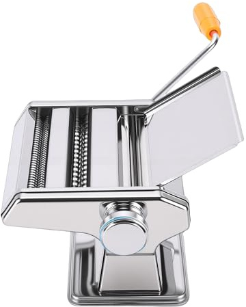 Cosiki Macchina per Pasta Multifunzionale Manuale in Acciaio Inossidabile con Manovella e Taglierina per Spaghetti, Fettuccine, Gnocchi, Pelle, per Uso Domestico