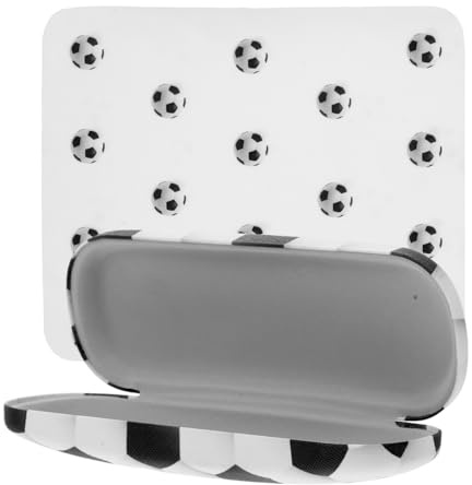NUOBESTY Football Hard Glasses Case for Kids Boys and Girls Kids Sunglasses Case Hard Shell Eyeglass with Cleaning Cloth Portable Protective Reading Glasses for Students Travel School