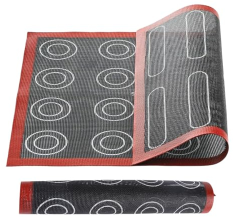 MIRKUZI Tapetes para hornear 1 juego de tapetes para hornear macarons, tapete microporoso para horno, antiadherente de doble cara, resistente al calor y reutilizable, 40 x 30 cm