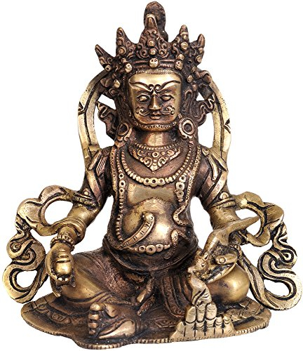 Exotic India Statue Kubera, Gott des Reichtums, 8,9 x 19 x 16,5 cm