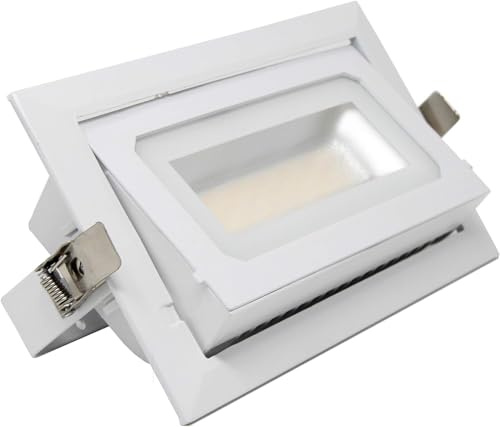FactorLED Foco Proyector LED 40W, Rectangular 120º, Empotrable, Iluminación Interior, Focos para Comercios, Dimmable