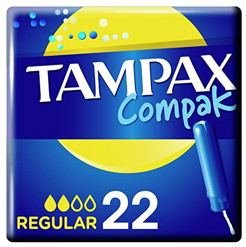 Tampax Compak Regulxe4re Tampons mit Applikator x22, Schutz gegen Auslaufen und Diskretion, Gefxfchl von Frische